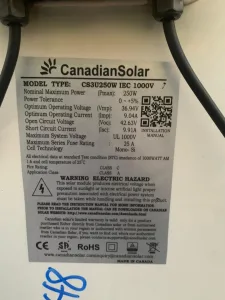 250 watts Tokunbo Solar Panel