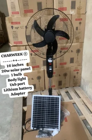 CharWeek Solar Standing Rechargeable Fan + Panel + Bulb Price in Nigeria Nature Solar Global Limited 🇳🇬 2