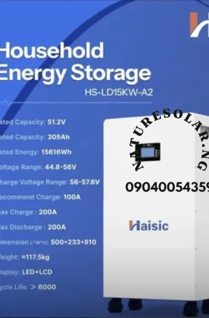 Haisic 15KWH Lithium Battery Price in Nigeria Nature Solar Global Limited 🇳🇬