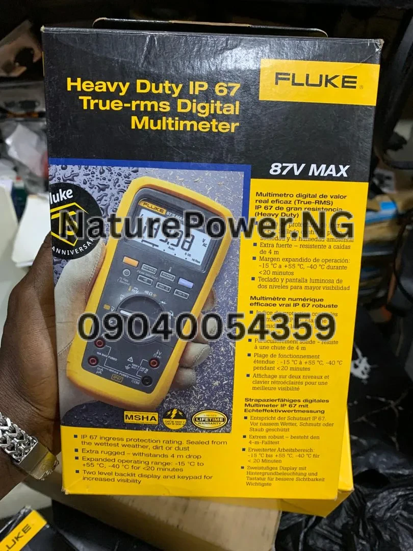 Fluke 87V Max Heavy Duty IP67 True-RMS Digital Multimeter Price in Nigeria Fluke 87V Max Heavy Duty IP67 True-RMS Digital Multimeter Price in Nigeria Nature Solar Global Limited