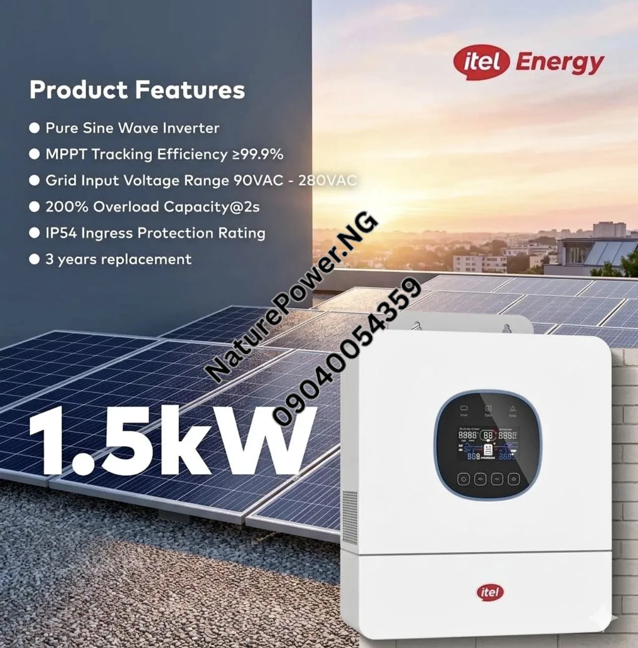 12V 1.5KVA Itel Hybrid Inverter Price in Nigeria 2 12V 1.5KVA Itel Hybrid Inverter Price in Nigeria Nature Solar Global Limited 2