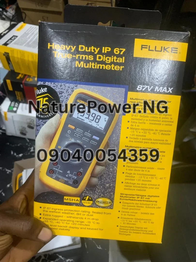 Fluke 87V Max Heavy Duty IP67 True-RMS Digital Multimeter Price in Nigeria 3 Fluke 87V Max Heavy Duty IP67 True-RMS Digital Multimeter Price in Nigeria Nature Solar Global Limited 3