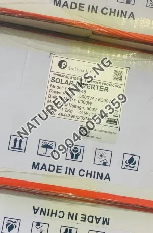 Felicity Inverter 5Kva IVEM 48V Price in Nigeria Nature Solar Global Limited 🇳🇬 2