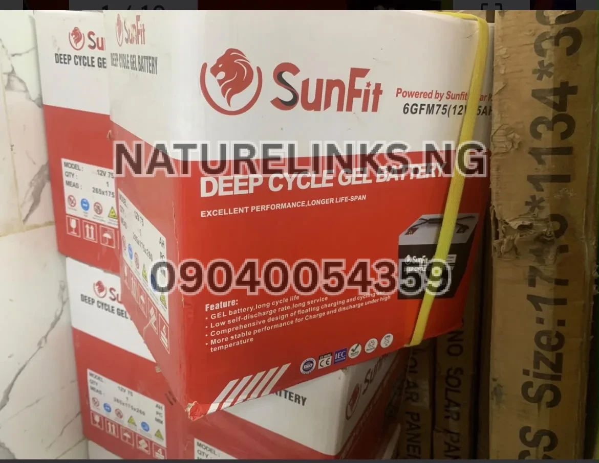 65AH/12V SUNFIT GEL DEEP CYCLE BATTERY Price in Nigeria 65AH/12V SUNFIT GEL DEEP CYCLE BATTERY Price in Nigeria Nature Solar Global Limited π³π¬