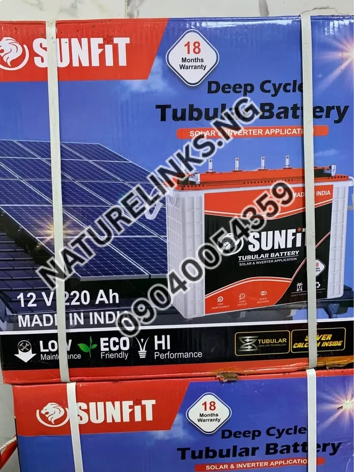 SUNFIT TUBULAR BATTERIES 220ah/12v Price in Nigeria SUNFIT TUBULAR BATTERIES 220ah/12v Price in Nigeria Nature Solar Global Limited