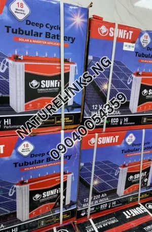 SUNFIT TUBULAR BATTERIES 220ah/12v Price in Nigeria Nature Solar Global Limited