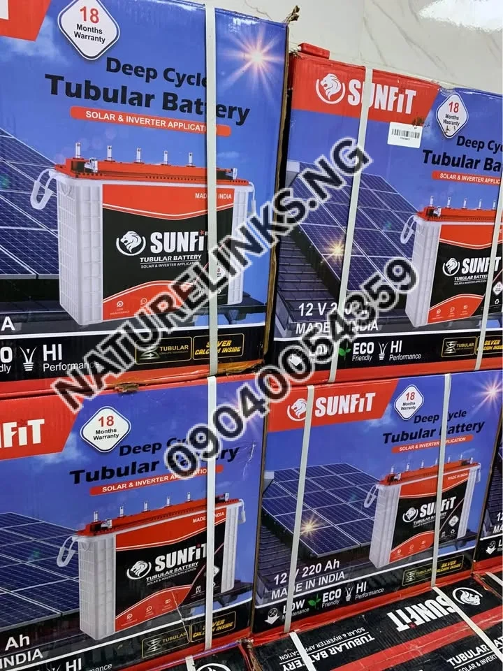 SUNFIT TUBULAR BATTERIES 220ah/12v Price in Nigeria 2 SUNFIT TUBULAR BATTERIES 220ah/12v Price in Nigeria Nature Solar Global Limited 2