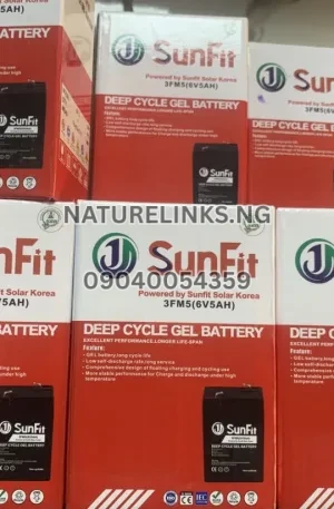 5AH/6V SUNFIT GEL DEEP CYCLE BATTERY Price in Nigeria Nature Solar Global Limited 🇳🇬