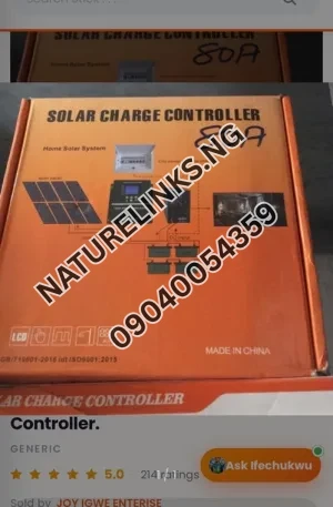 80A MPPT (Or PWM) Solar Charge Controller Price in Nigeria Nature Solar Global Limited 🇳🇬 2