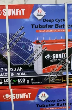 SUNFIT TUBULAR BATTERIES 220ah/12v Price in Nigeria 2 SUNFIT TUBULAR BATTERIES 220ah/12v Price in Nigeria Nature Solar Global Limited π³π¬ 2