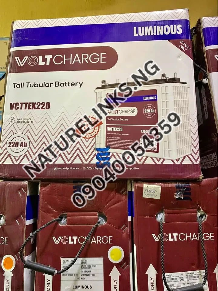 LUMINOUS BATTERIES 220ah /12v Price in Nigeria LUMINOUS BATTERIES 220ah /12v Price in Nigeria Nature Solar Global Limited