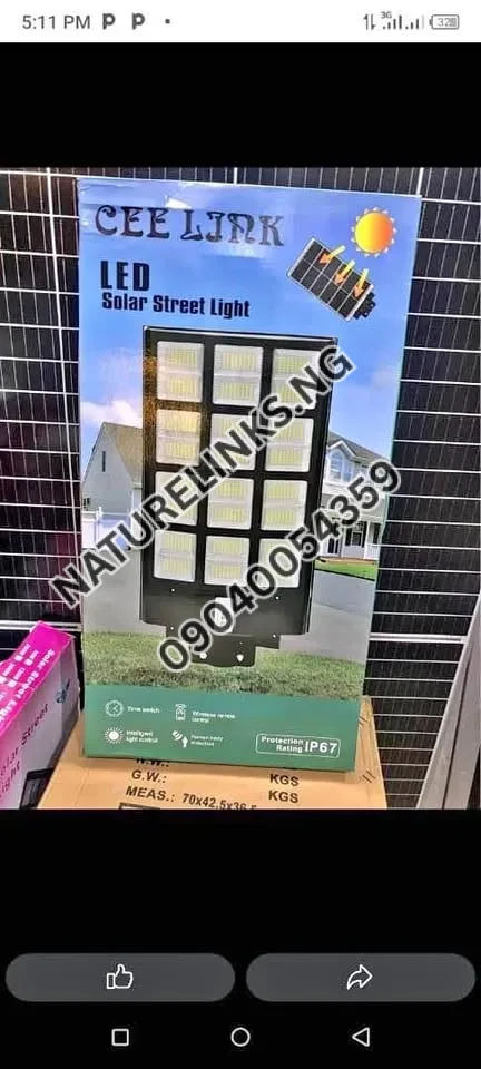 SOLAR STREET LIGHT IP67 Price in Nigeria SOLAR STREET LIGHT IP67 Price in Nigeria Nature Solar Global Limited