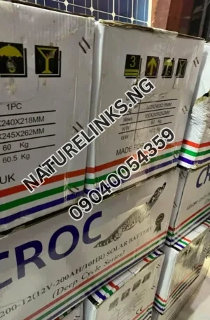 CROC DEEP CYCLE BATTERY 200ah/12v Price in Nigeria Nature Solar Global Limited