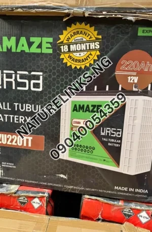 Amaze Tubular battery 220ah Price in Nigeria Nature Solar Global Limited