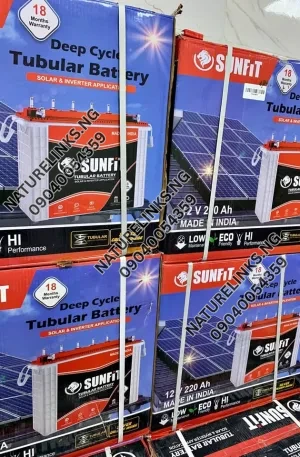 SUNFIT TUBULAR BATTERIES 220ah/12v Price in Nigeria Nature Solar Global Limited 🇳🇬