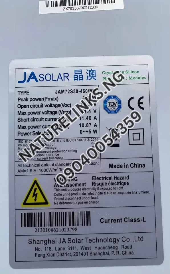 JA SOLAR PANEL (Halfcut) 460watts Price in Nigeria 5 JA SOLAR PANEL (Halfcut) 460watts Price in Nigeria Nature Solar Global Limited 5