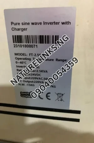 2.5KVA SYNDIAN SOLAR INVERTER Price in Nigeria Nature Solar Global Limited