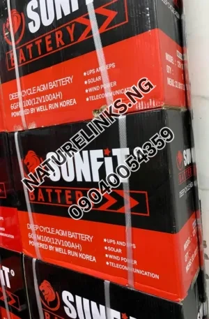 SUNFIT DEEP CYCLE BATTERY 100ah/12v Price in Nigeria Nature Solar Global Limited