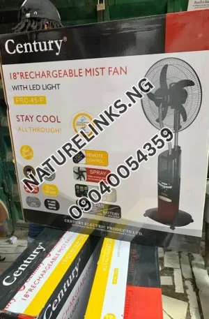 18” RECHARGEABLE MIST FAN Price in Nigeria Nature Solar Global Limited