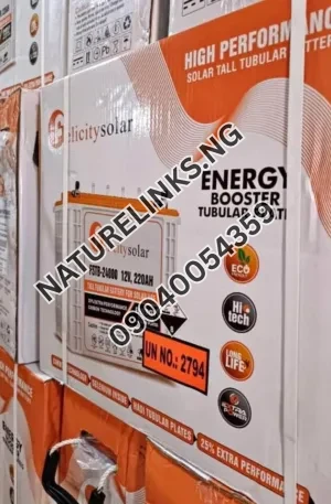 FELICITY SOLAR TUBULAR BATTERY 230ah/12v Price in Nigeria Nature Solar Global Limited