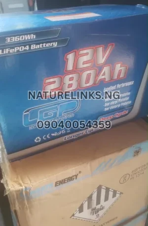 280AH/12V LGP LiFePO4 BATTERY (3360Wh) Price in Nigeria Nature Solar Global Limited 🇳🇬