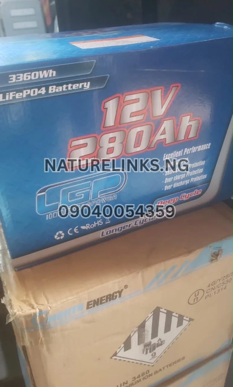 280AH/12V LGP LiFePO4 BATTERY (3360Wh) Price in Nigeria 280AH/12V LGP LiFePO4 BATTERY (3360Wh) Price in Nigeria Nature Solar Global Limited π³π¬
