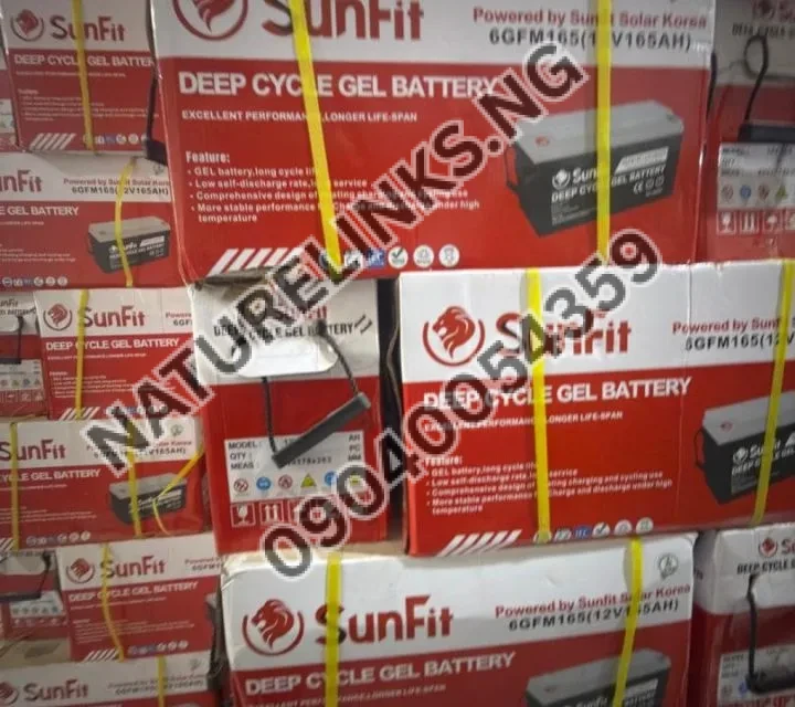 65AH/12V SUNFIT GEL DEEP CYCLE BATTERY Price in Nigeria 2 65AH/12V SUNFIT GEL DEEP CYCLE BATTERY Price in Nigeria Nature Solar Global Limited 2