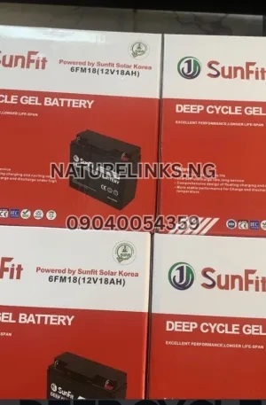 18AH/12V SUNFIT GEL DEEP CYCLE BATTERY Price in Nigeria Nature Solar Global Limited 🇳🇬