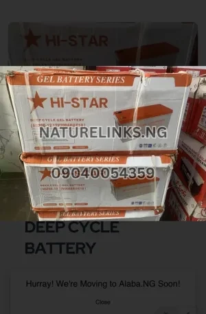 200AH HI STAR GEL DEEP CYCLE BATTERY Price in Nigeria Nature Solar Global Limited 🇳🇬