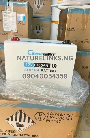 Cworth 12v 100ah lifepo4 battery Price in Nigeria Nature Solar Global Limited 🇳🇬