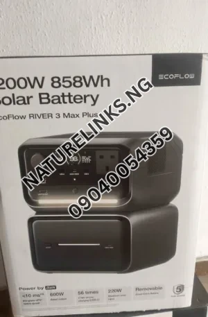 EcoFlow River 3 Max Plus (858Wh) Output 1200W Price in Nigeria Nature Solar Global Limited 🇳🇬