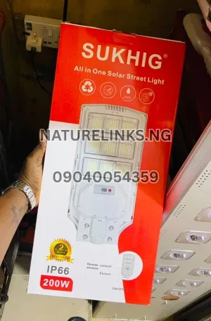 Sukhig 200W All in One Solar Street Lights Price in Nigeria Nature Solar Global Limited 🇳🇬