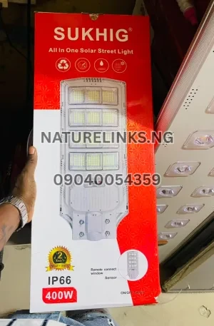 Sukhig 400W All in One Solar Street Lights Price in Nigeria Nature Solar Global Limited 🇳🇬