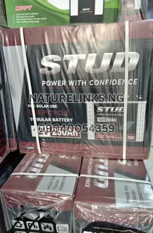 12V 250Ah Stud Tall Tubular Battery Price in Nigeria Nature Solar Global Limited 🇳🇬