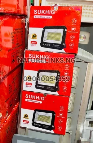 Sukhig Flood Light 200W  (Solar Powered) Price in Nigeria Nature Solar Global Limited 🇳🇬 2