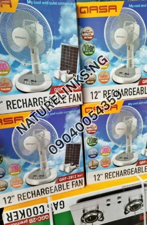 Qasa 12” Rechargeable Fan Price in Nigeria Nature Solar Global Limited