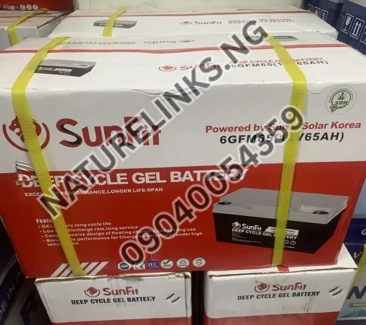 65AH/12V SUNFIT GEL DEEP CYCLE BATTERY Price in Nigeria 65AH/12V SUNFIT GEL DEEP CYCLE BATTERY Price in Nigeria Nature Solar Global Limited