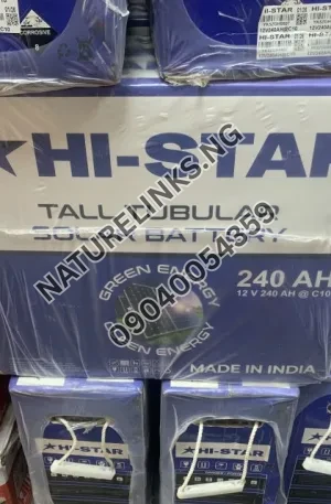 240AH HI STAR TUBULAR BATTERY Price in Nigeria 2 240AH HI STAR TUBULAR BATTERY Price in Nigeria Nature Solar Global Limited π³π¬ 2