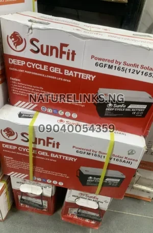 SunFit 12V165AH GEL BATTERY 6GFM165 Price in Nigeria Nature Solar Global Limited 🇳🇬
