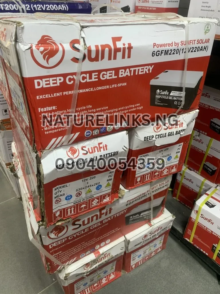 Sunfit 12v220ah GEL BATTERY 6GFM220(12V220AH) Price in Nigeria Sunfit 12v220ah GEL BATTERY 6GFM220(12V220AH) Price in Nigeria Nature Solar Global Limited π³π¬