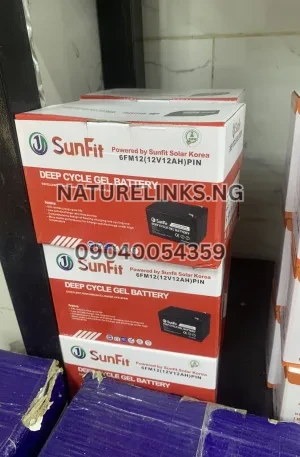 Sunfit 12V12AH GEL BATTERY 6FM12 Price in Nigeria 2 Sunfit 12V12AH GEL BATTERY 6FM12 Price in Nigeria Nature Solar Global Limited π³π¬ 2