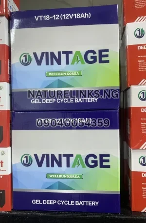 VINTAGE GEL DEEP CYCLE BATTERY VT18-12 (12V18Ah) Price in Nigeria Nature Solar Global Limited 🇳🇬