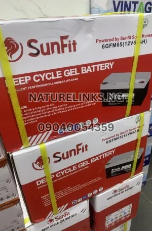 Sunfit 12V65AH DEEP CYCLE GEL BATTERY 6GFM65 Price in Nigeria Nature Solar Global Limited 🇳🇬