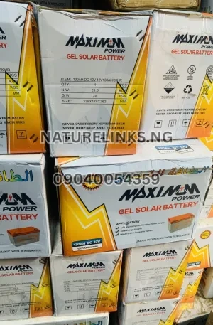 MAXIMUM POWER 165AH DC 12V (12V 165AH/20HR) GEL SOLAR BATTERY Price in Nigeria Nature Solar Global Limited 🇳🇬