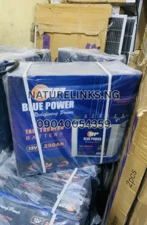 Blue power 12v 250ah tall tubular battery Price in Nigeria Nature Solar Global Limited 🇳🇬