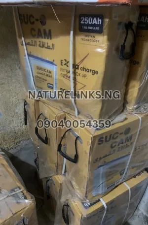 SUC-CAM 250AH 12V TALL TUBULAR BATTERY Price in Nigeria Nature Solar Global Limited 🇳🇬