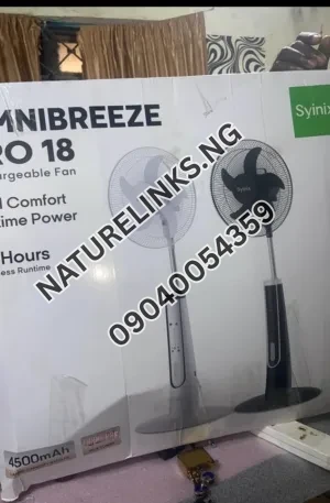 Syinix solar rechargeable fan 18inches Price in Nigeria Nature Solar Global Limited