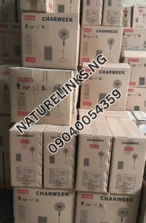Charweek Solar rechargeable standing fan 16 inches with panel Price in Nigeria Nature Solar Global Limited