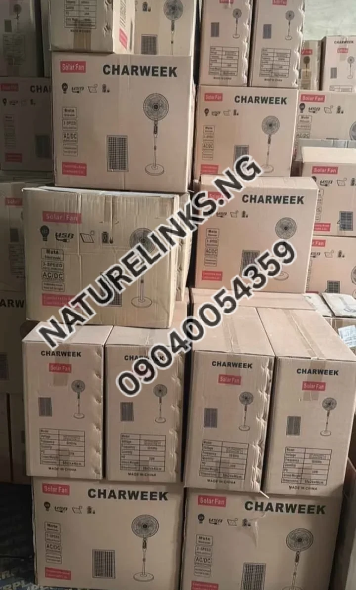 Charweek Solar rechargeable standing fan 16 inches with panel Price in Nigeria Charweek Solar rechargeable standing fan 16 inches with panel Price in Nigeria Nature Solar Global Limited