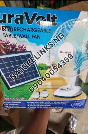 12″ Duravolt solar table fan Price in Nigeria Nature Solar Global Limited